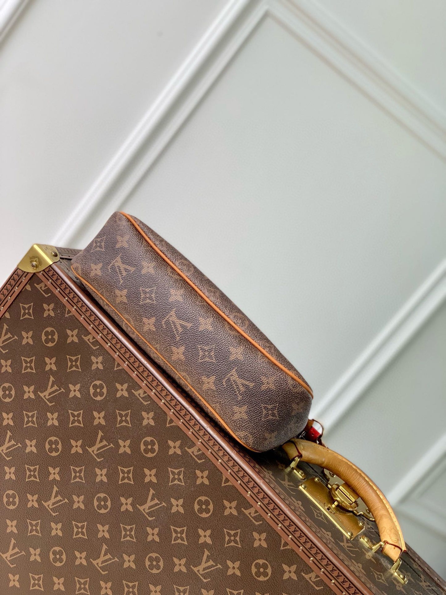 Louis Vuitton Classic Brown Monogram Shoulder Bag with Leather Tassel