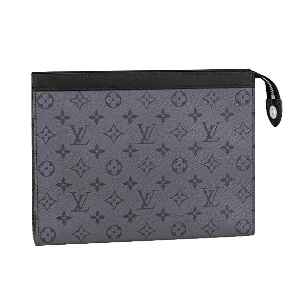 Louis Vuitton Dark Grey Monogram Canvas Zippered Clutch Toiletry Pouch