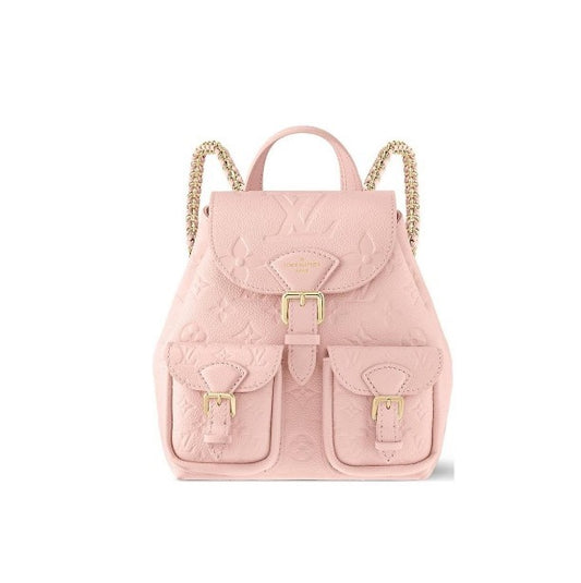 Louis Vuitton Pastel Pink Embossed Leather Mini Backpack with Chain Straps