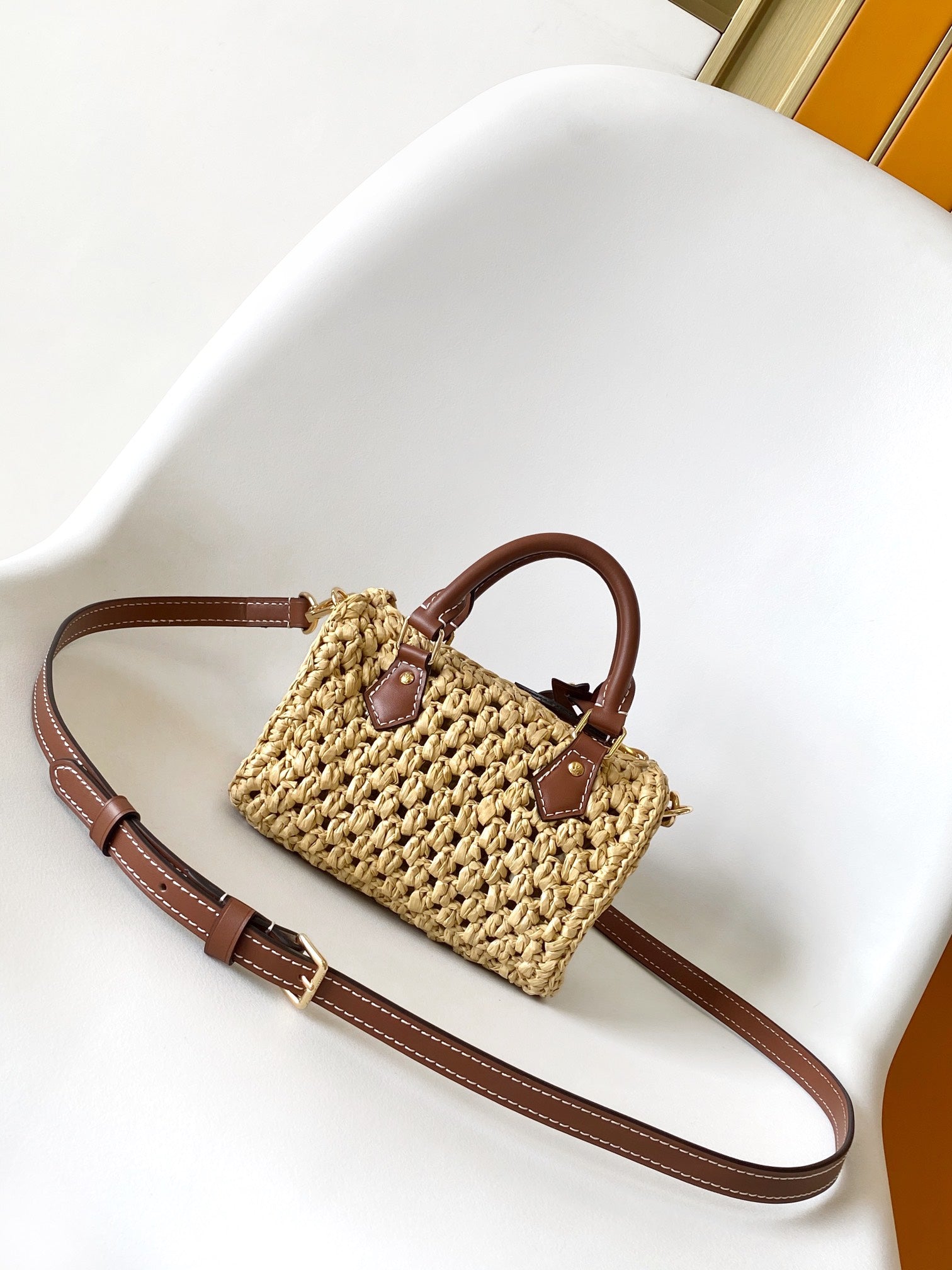 Louis Vuitton Papillon BB Raffia Handbag - Natural & Brown