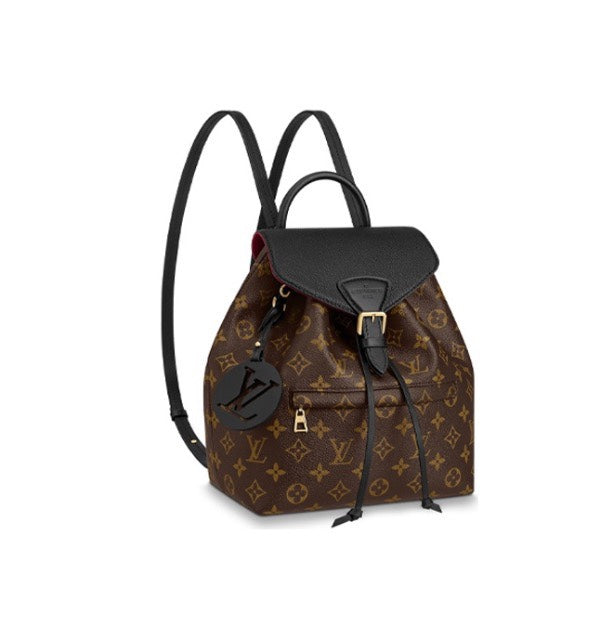 Louis Vuitton Classic Monogram Pattern Drawstring Backpack with Leather Flap