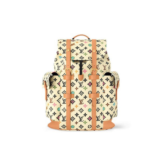 Louis Vuitton Vintage Multicolor Monogram Canvas Backpack with Leather Straps