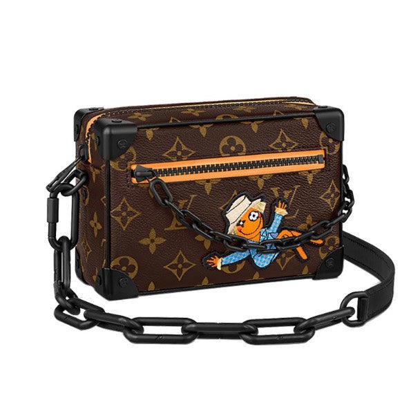 Louis Vuitton Monogram Box Crossbody Bag with Cartoon Character and Chain