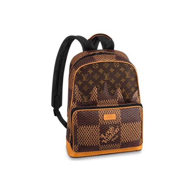 Louis Vuitton Luxury Brown Patchwork Monogram and Checkerboard Canvas Backpack