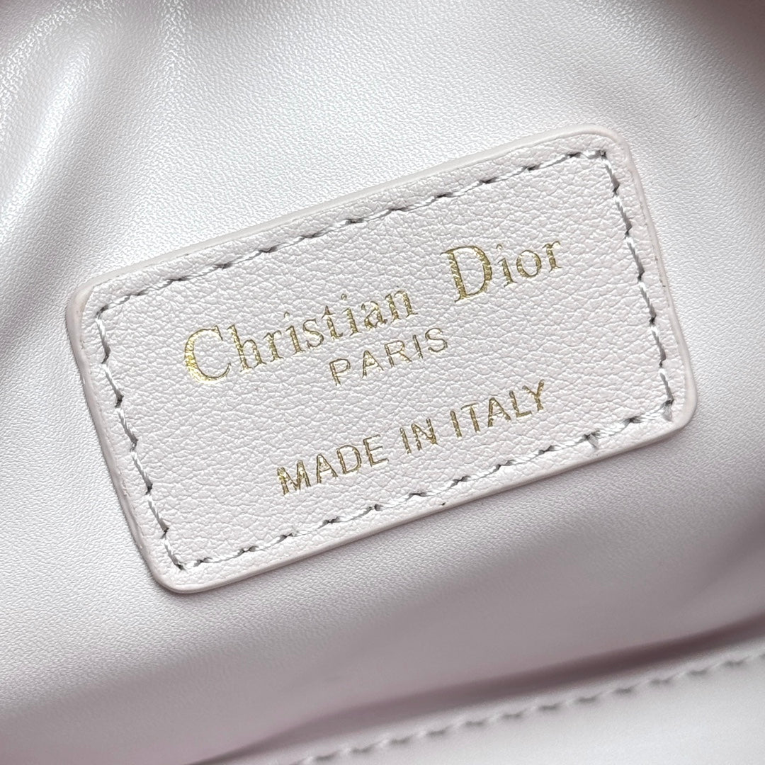 Dior Quilted Leather Mini Barrel Bag with Top Handle and Crossbody Strap