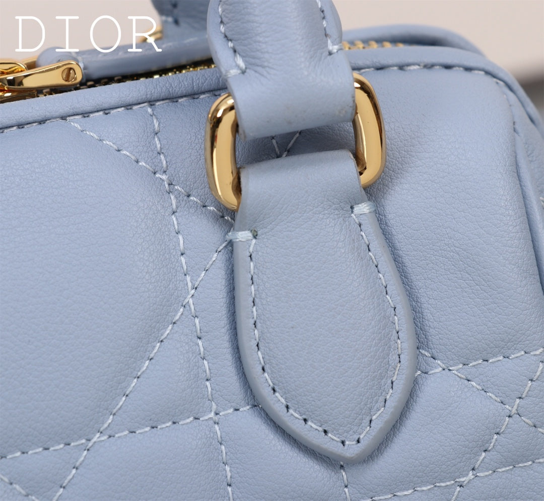 Dior Micro Lady Dior Bag Cloud Blue Cannage Lambskin Top Handle