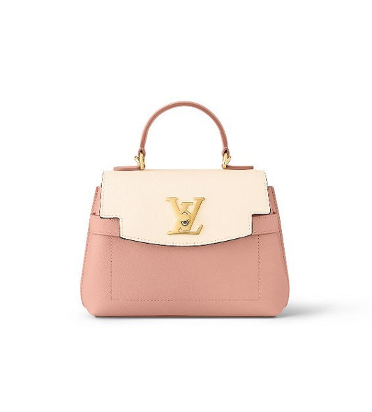 Louis Vuitton Two-Tone Pink and Cream Leather Top Handle Satchel Handbag