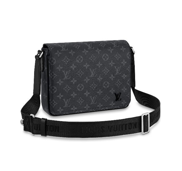 Louis Vuitton Black Monogram Canvas Messenger Bag with Adjustable Crossbody Strap