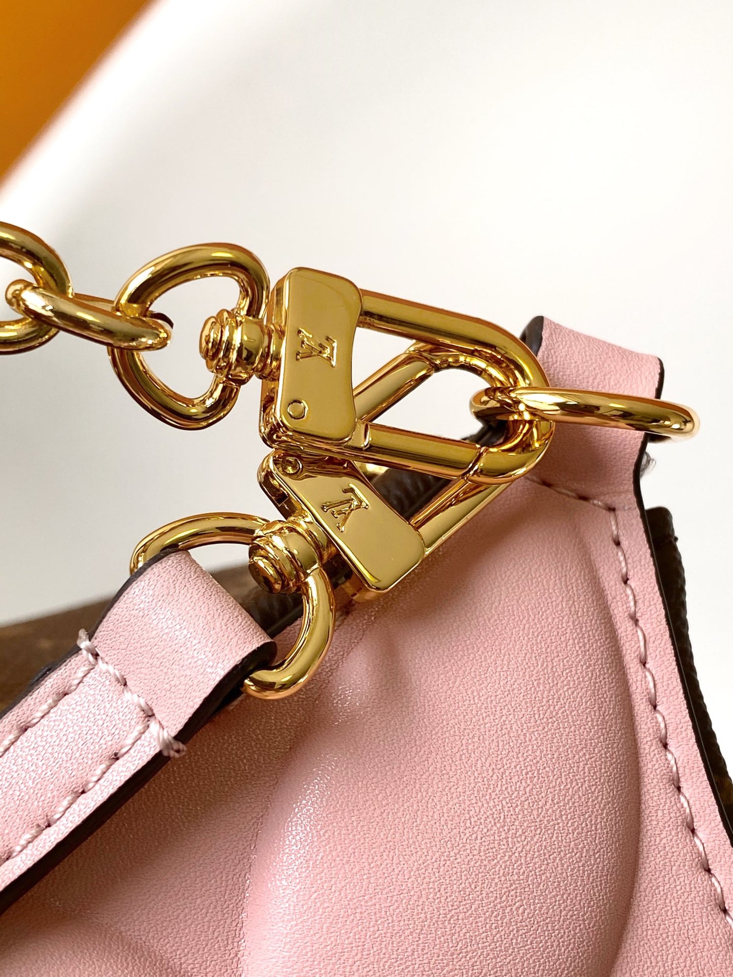 Louis Vuitton Brown Monogram Shoulder Bag with Pink Leather Star Side Accents
