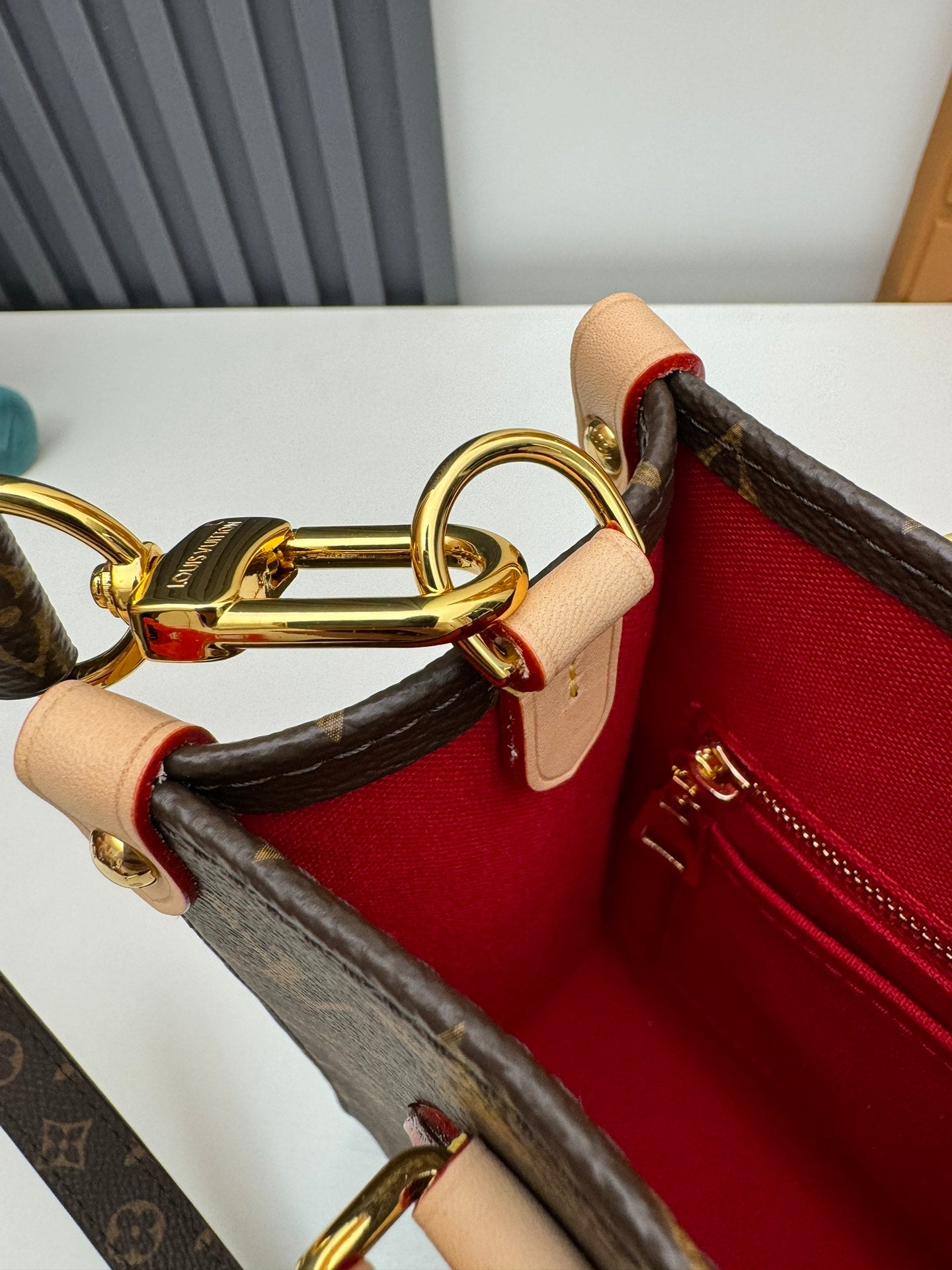 Louis Vuitton Vintage Brown Monogram Tote Bag with Top Handles and Crossbody Strap