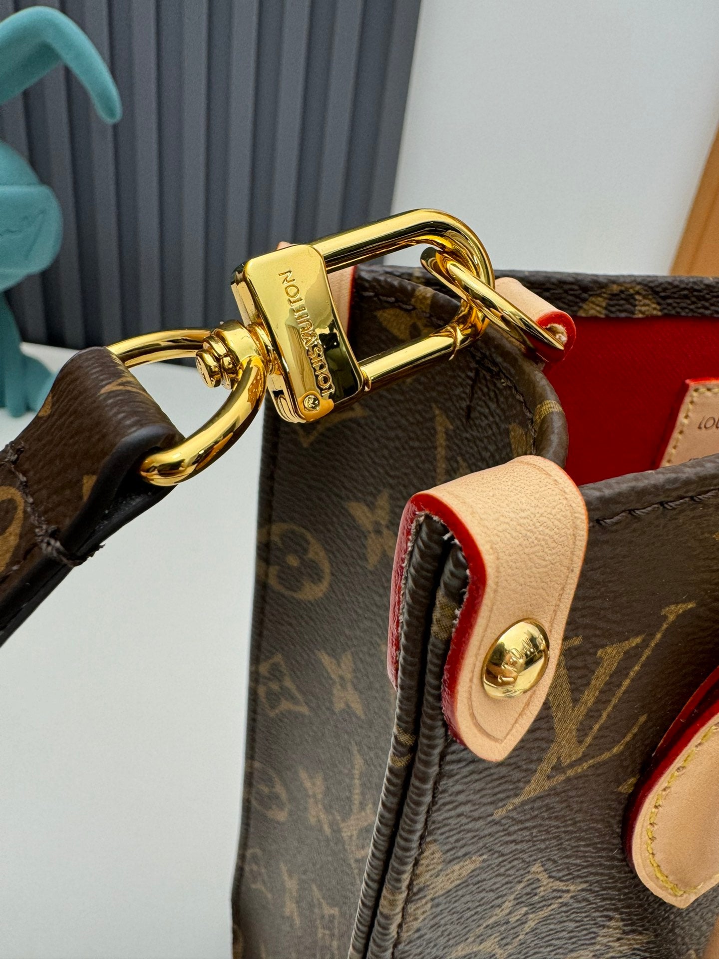 Louis Vuitton Vintage Brown Monogram Tote Bag with Top Handles and Crossbody Strap