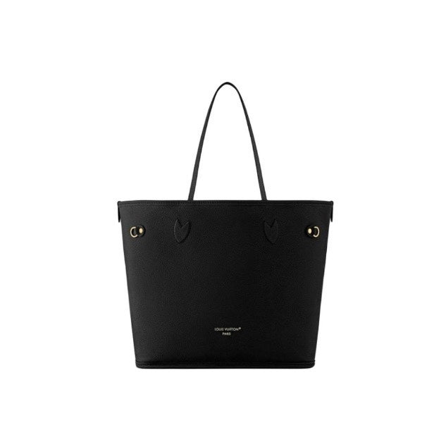 Louis Vuitton Classic Black Leather Tote Bag Minimalist Shopper Handbag