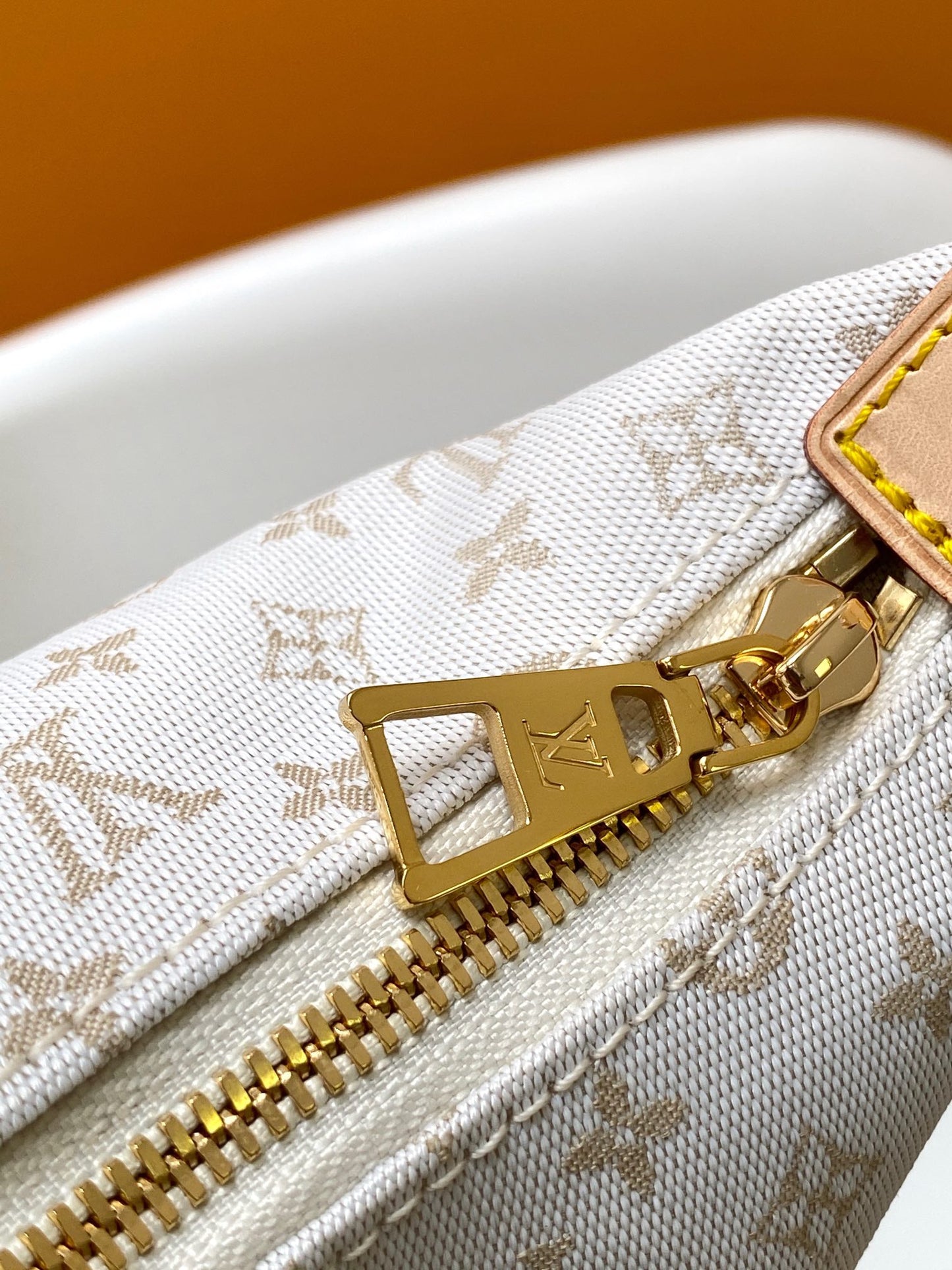 Louis Vuitton Elegant Cream Monogram Canvas Crescent Hobo Shoulder Bag