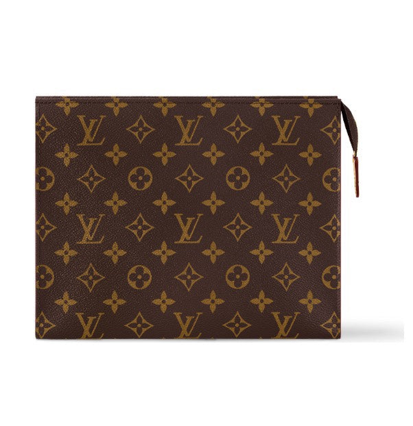 Louis Vuitton Classic Brown Monogram Print Canvas Zippered Clutch Pouch