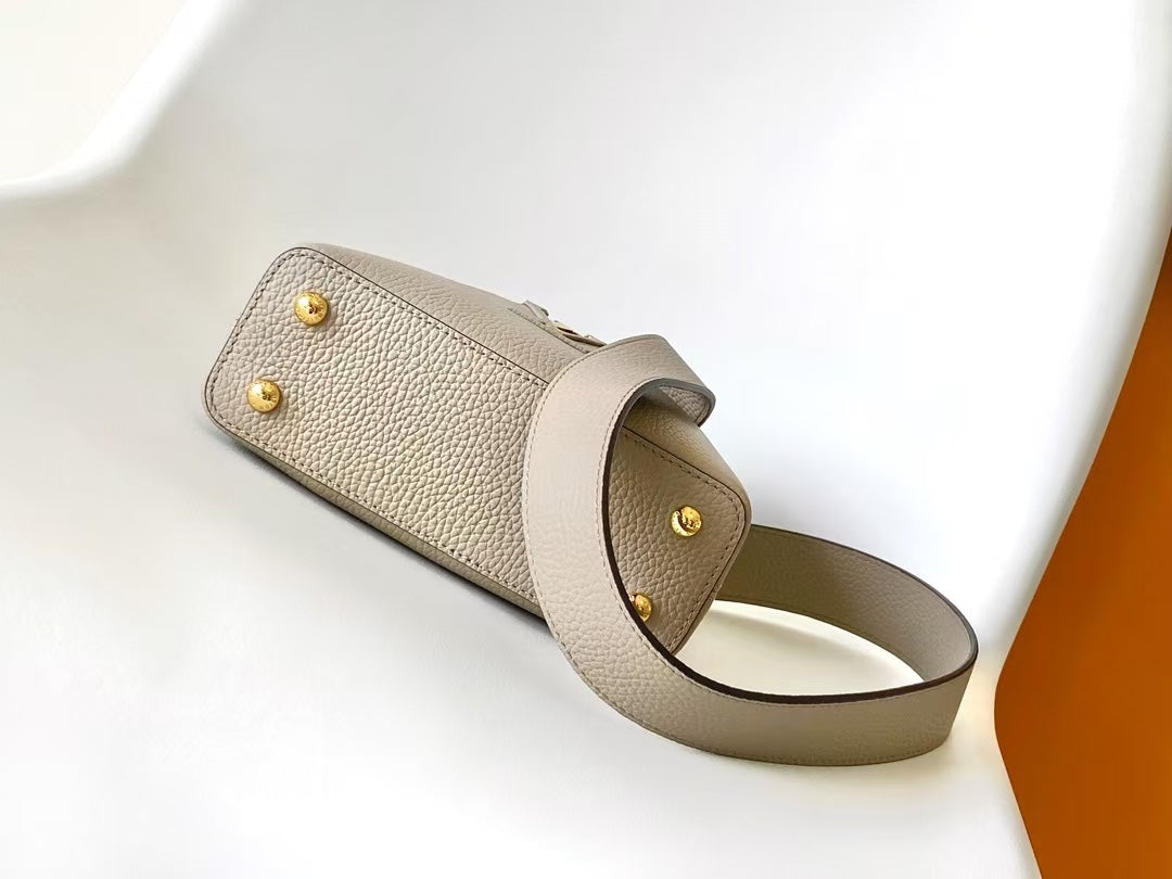 Louis Vuitton Capucines Mini Handbag - Galet Taurillon Leather & Python