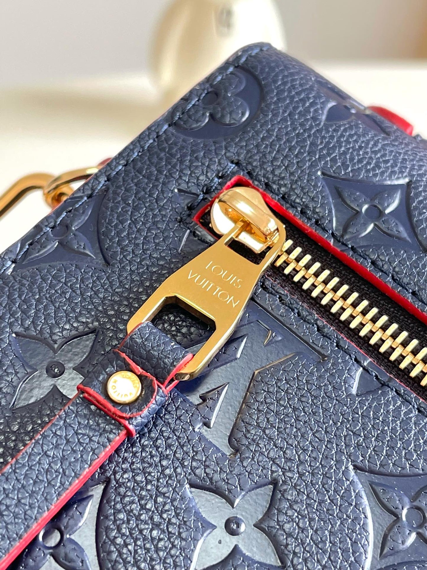 Louis Vuitton Pochette Métis Monogram Empreinte Leather Handbag - Marine Rouge