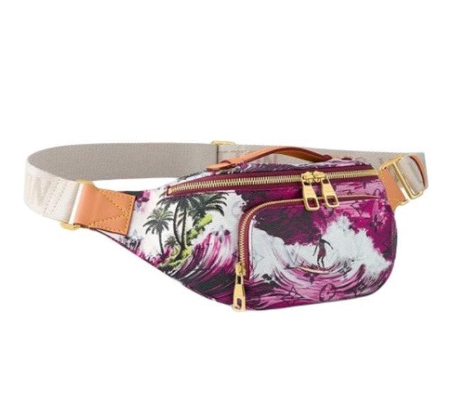Louis Vuitton Tropical Purple Wave Surfer Print Fanny Pack Waist Bag