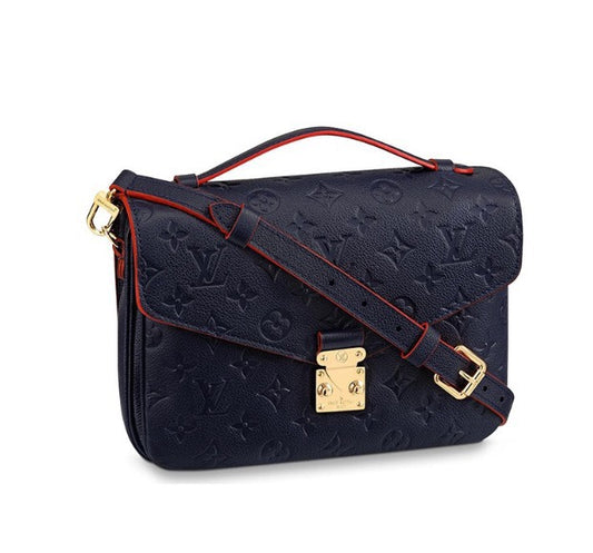 Louis Vuitton Pochette Métis Monogram Empreinte Leather Handbag - Marine Rouge