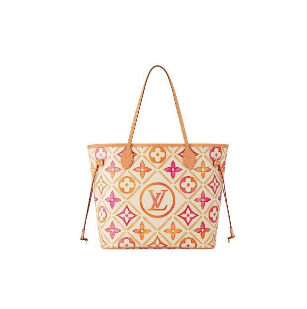 Louis Vuitton Chic Pink and Orange Monogram Canvas Shoulder Tote Handbag