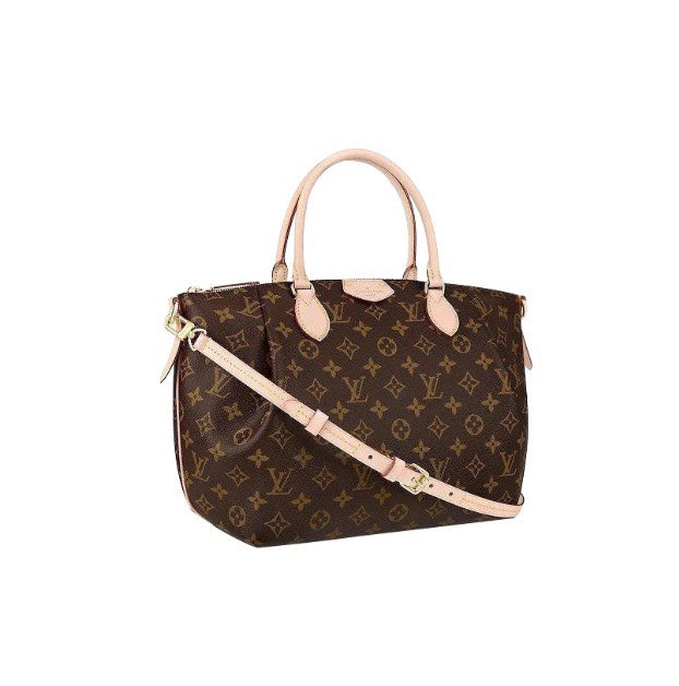 Louis Vuitton Classic Brown Monogram Canvas Shoulder Bag with Leather Handles