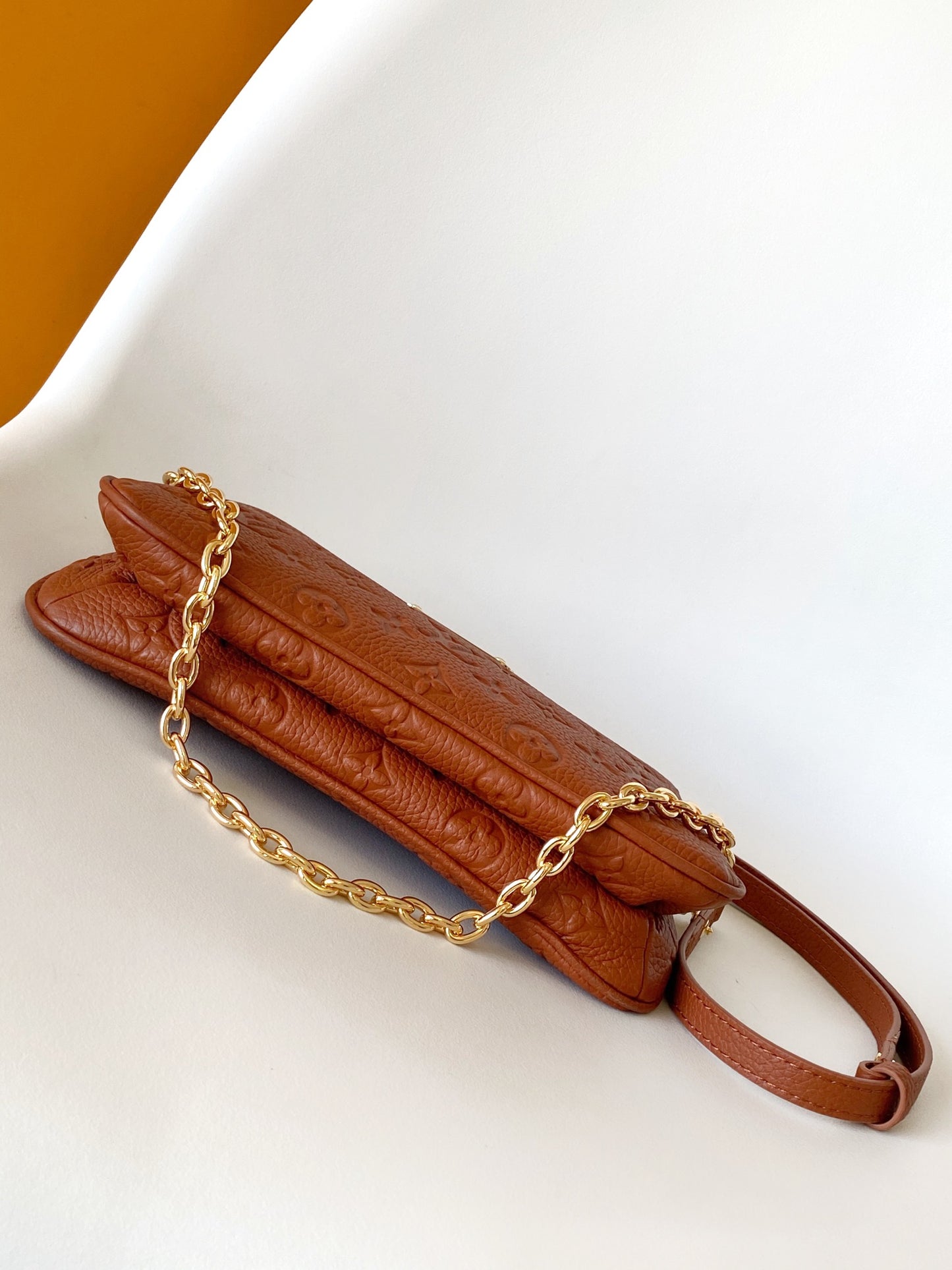 Louis Vuitton Bagatelle Monogram Empreinte Leather Handbag - Cognac Brown