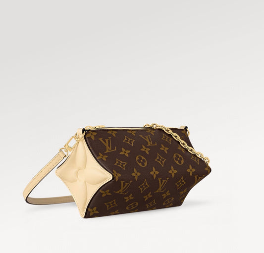Louis Vuitton Luxury Brown Monogram Geometric Star Crossbody Bag with Chain