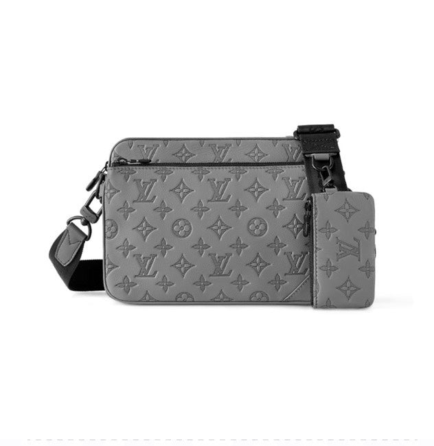 Louis Vuitton Duo Messenger Monogram Shadow Leather - Anthracite Grey
