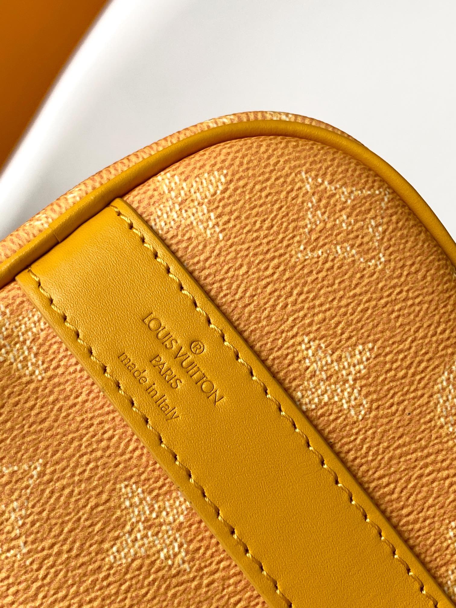 Louis Vuitton Mustard Yellow Monogram Mini Duffle Crossbody Bag with Paw Charm