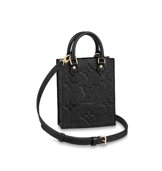 Louis Vuitton Black Embossed Monogram Leather Mini Tote Crossbody Bag
