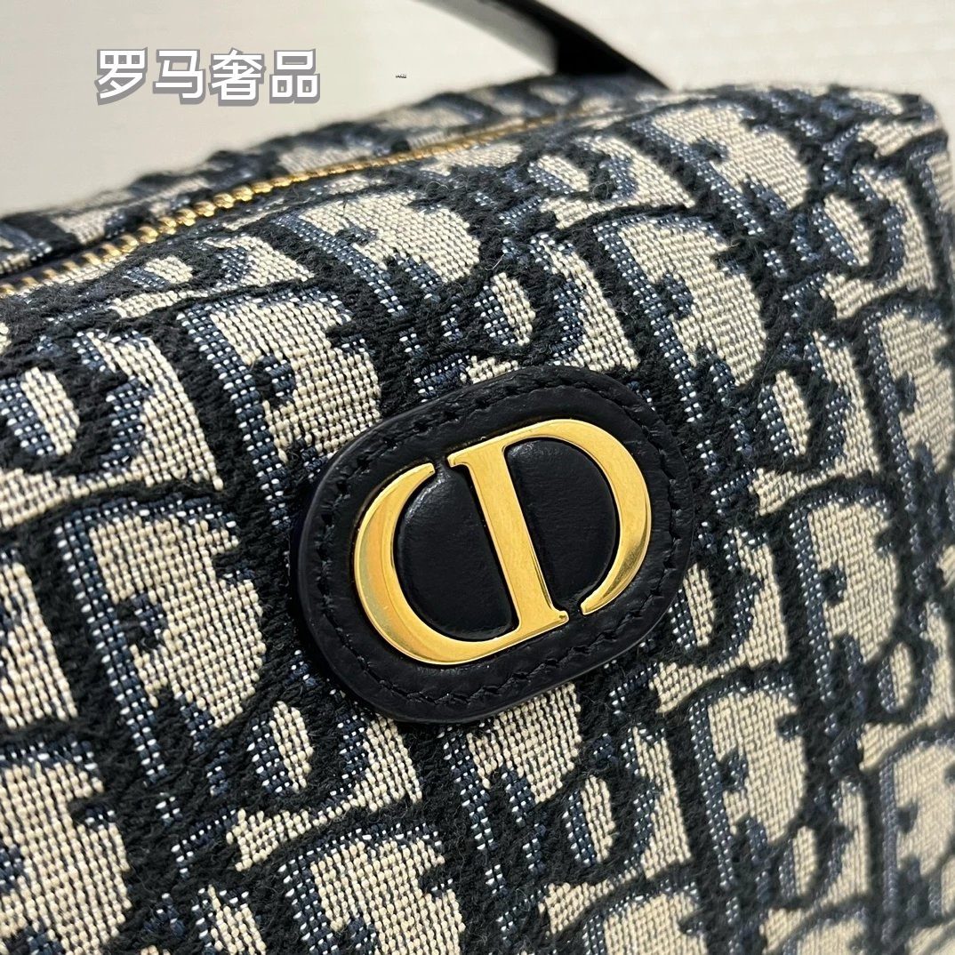 Dior Vintage Monogram Jacquard Top Handle Bag with Chain Strap