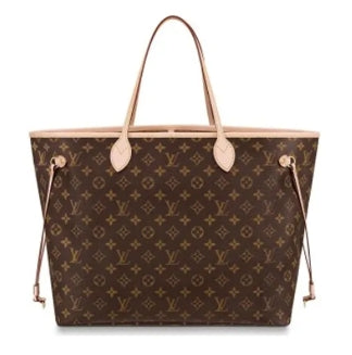 Louis Vuitton Brown Monogram Print Canvas Shoulder Tote Bag with Leather Straps