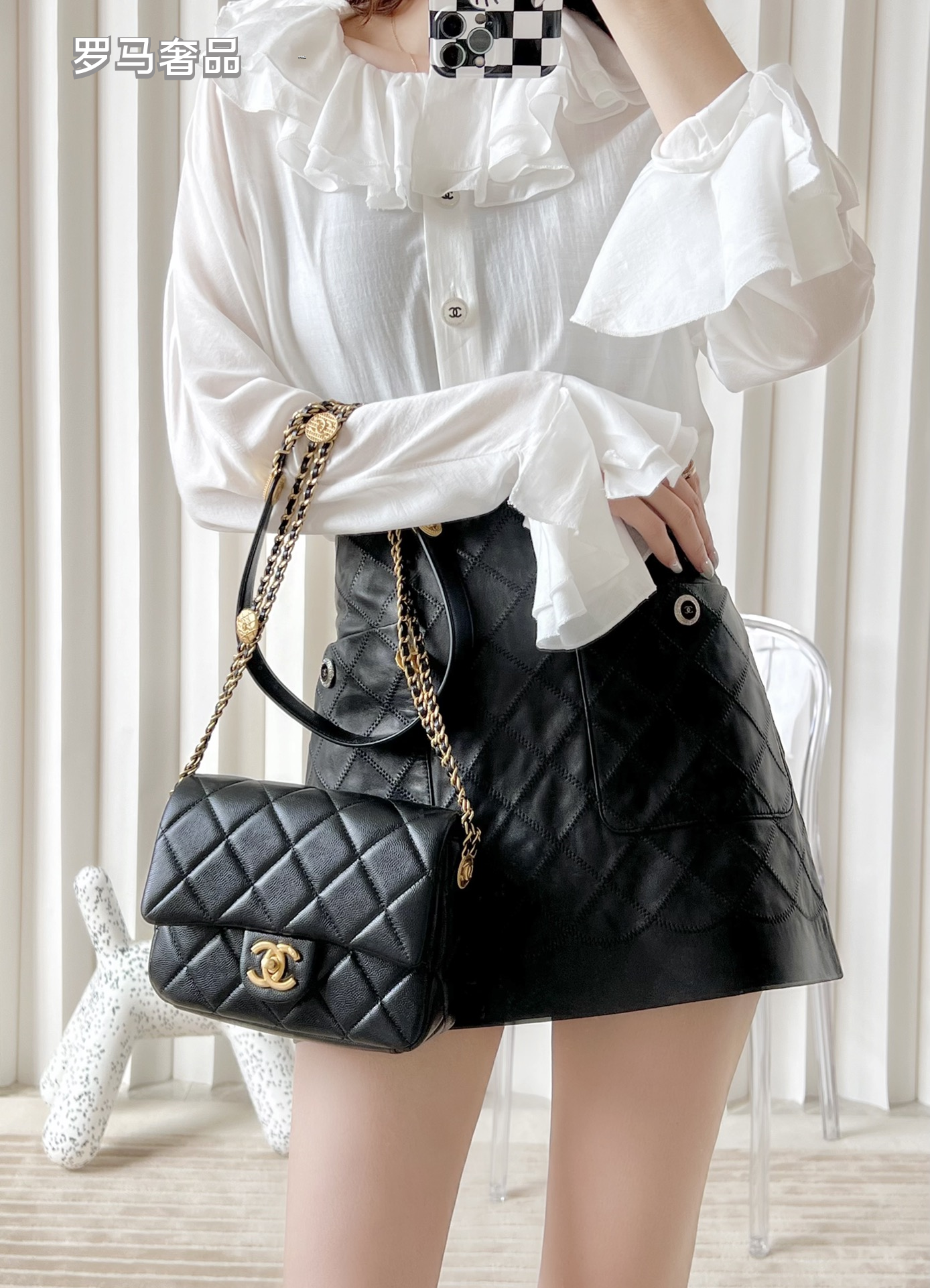 Chanel Quilted Lambskin Mini Flap Bag - Black with Gold-Tone Hardware