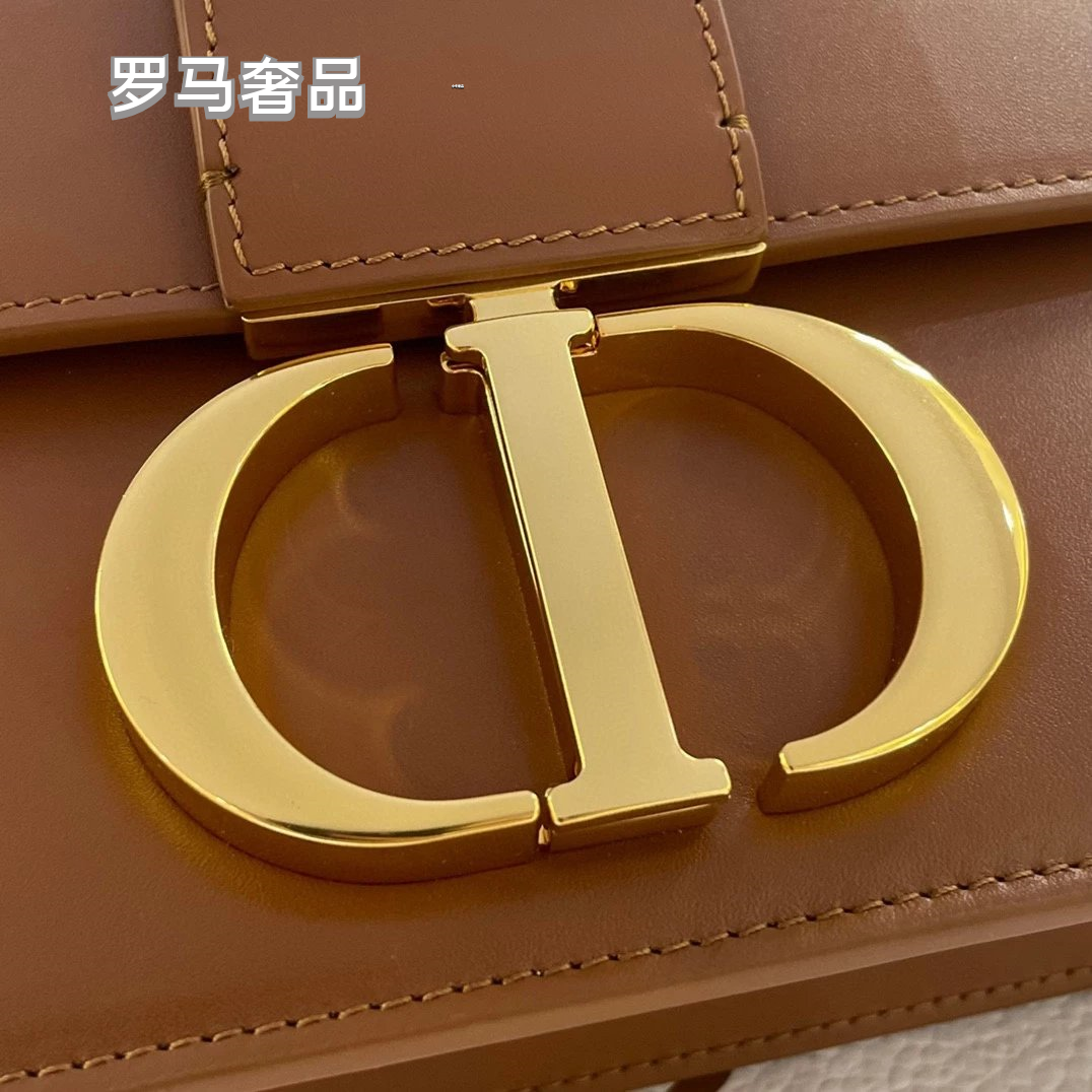 Dior Classic Black Leather Shoulder Bag with Gold Buckle Clasp