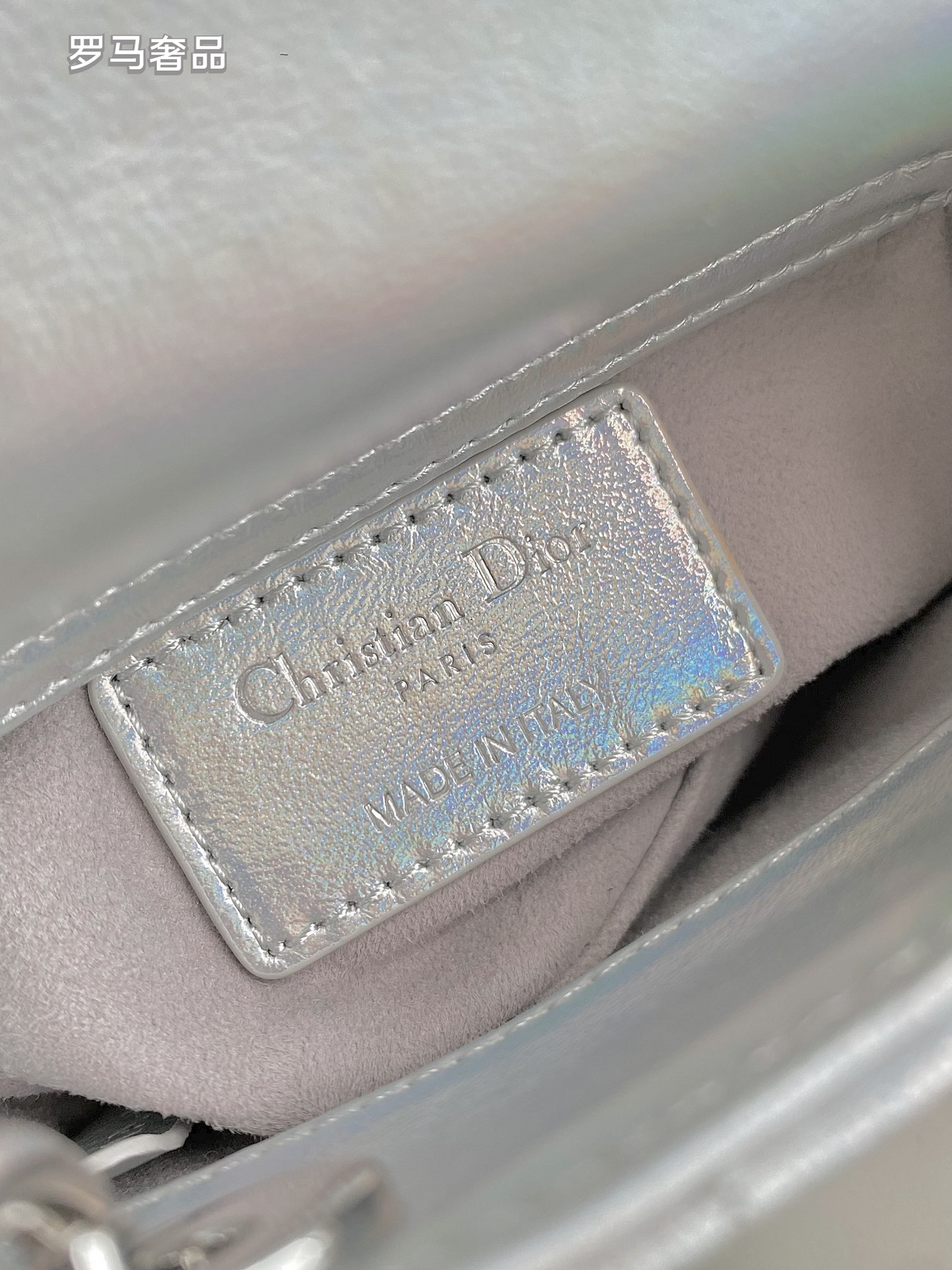 Micro Quilted Top-Handle Bag with Detachable Shoulder Strap - Silver