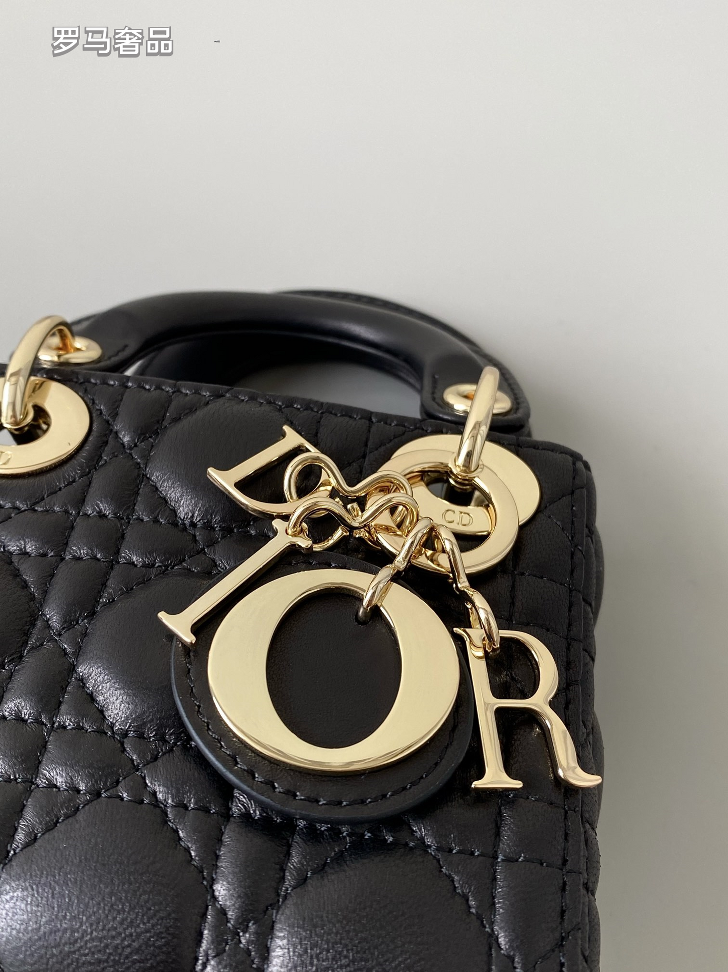 Dior Metallic Silver Quilted Micro Handbag Keychain and Bag Charm