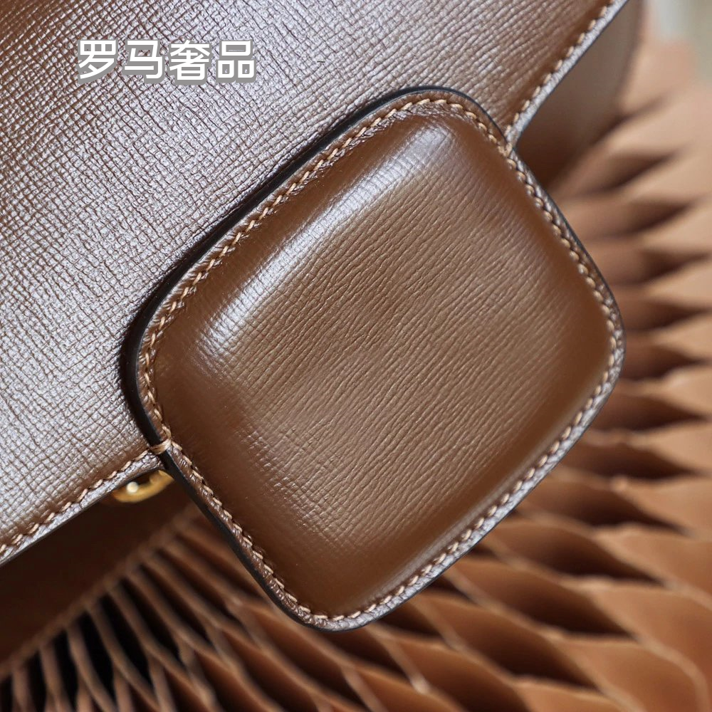 Gucci Luxury Horsebit Detail Flap Leather Crossbody Shoulder Bag