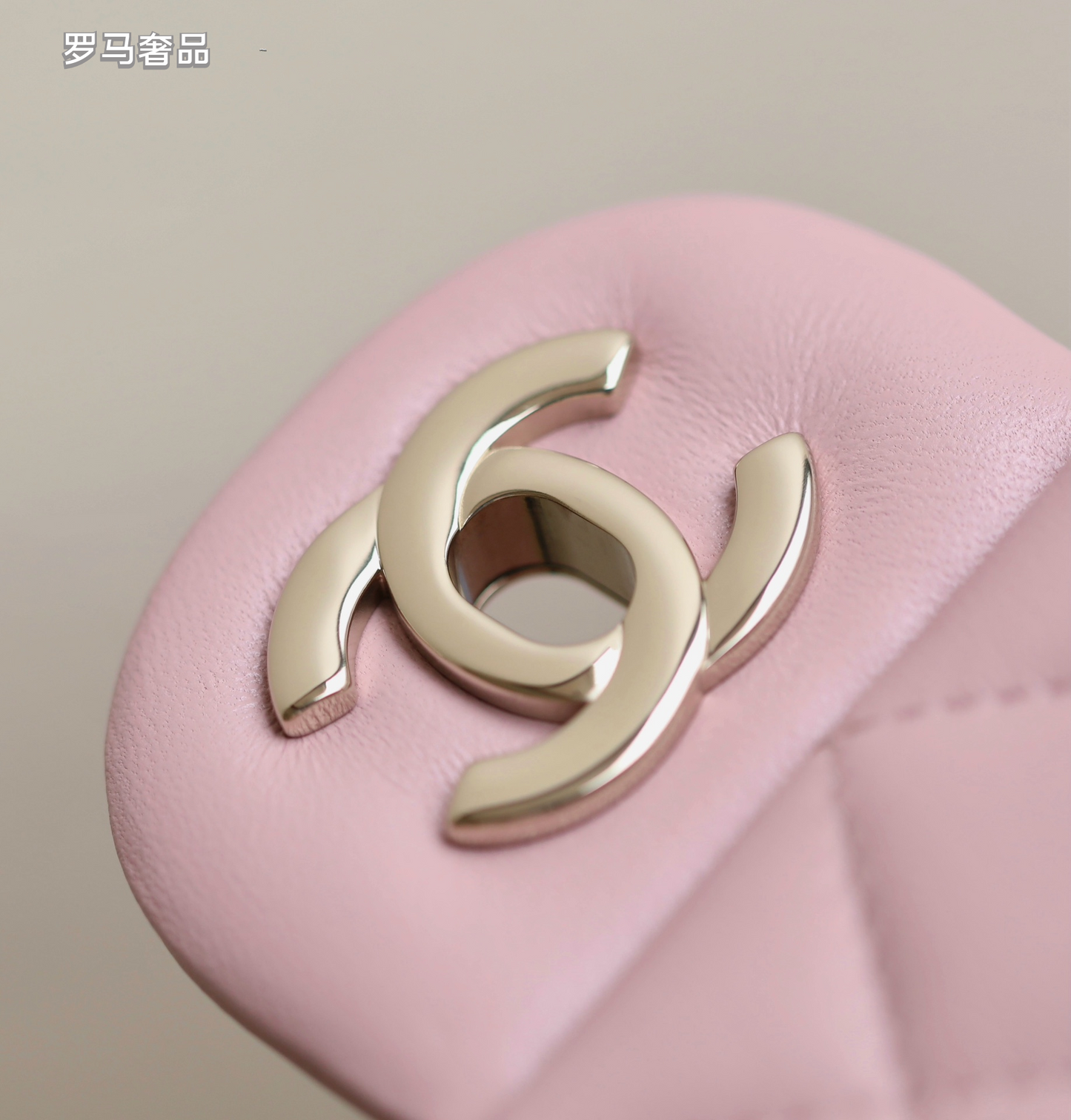 Chanel Mini Top Handle Flap Bag - Light Pink Quilted Lambskin Leather