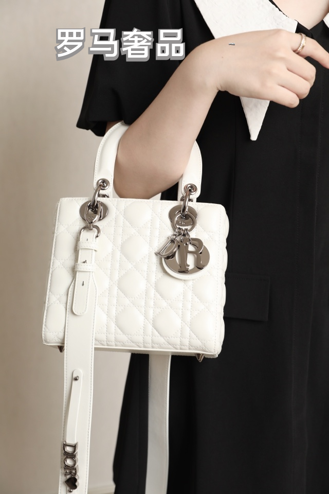 Lady Dior My ABCDIOR Small Handbag in Light Gray Cannage Lambskin