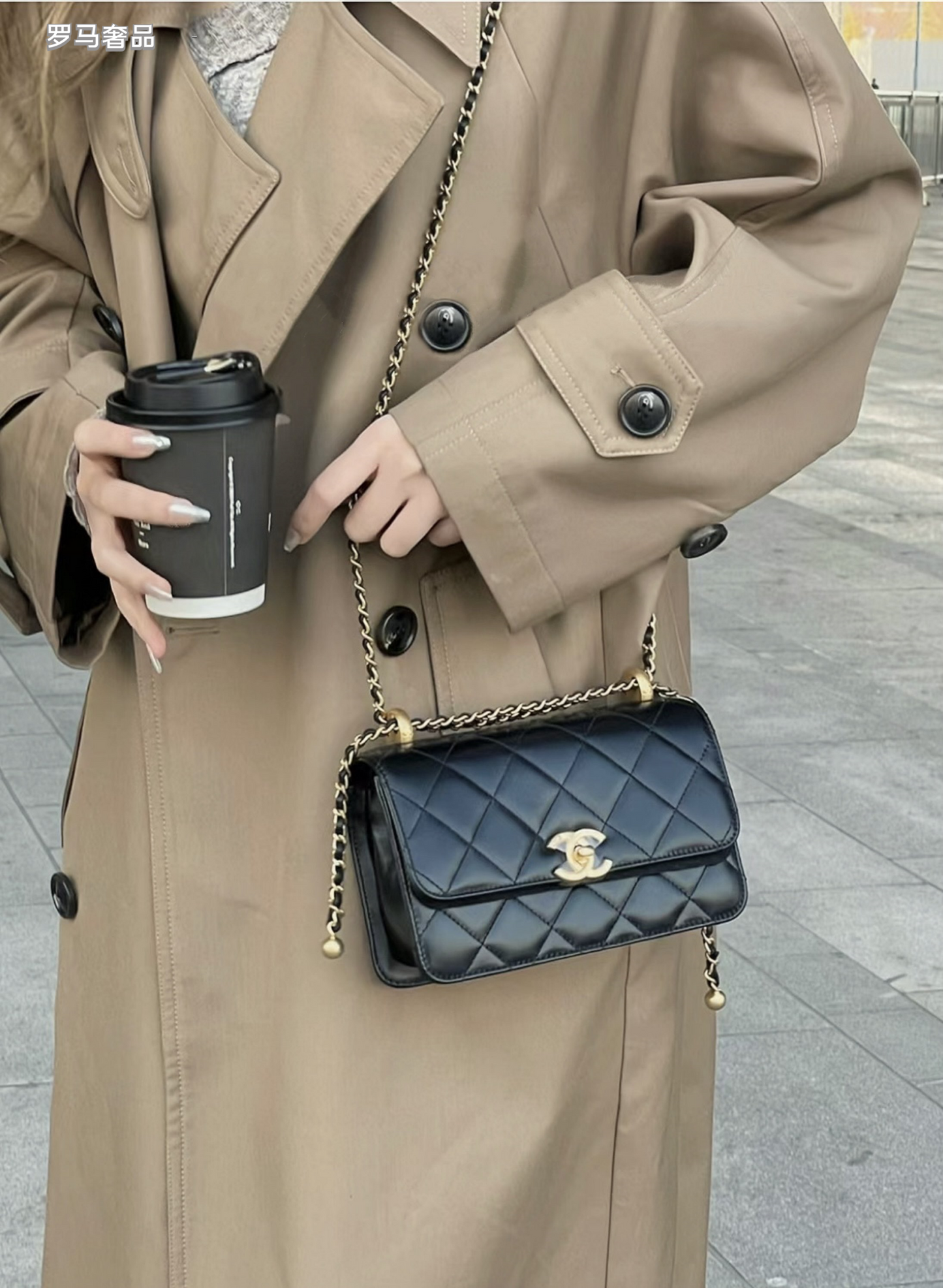 Chanel Black Quilted Lambskin Mini Flap Bag with Gold-Tone Hardware