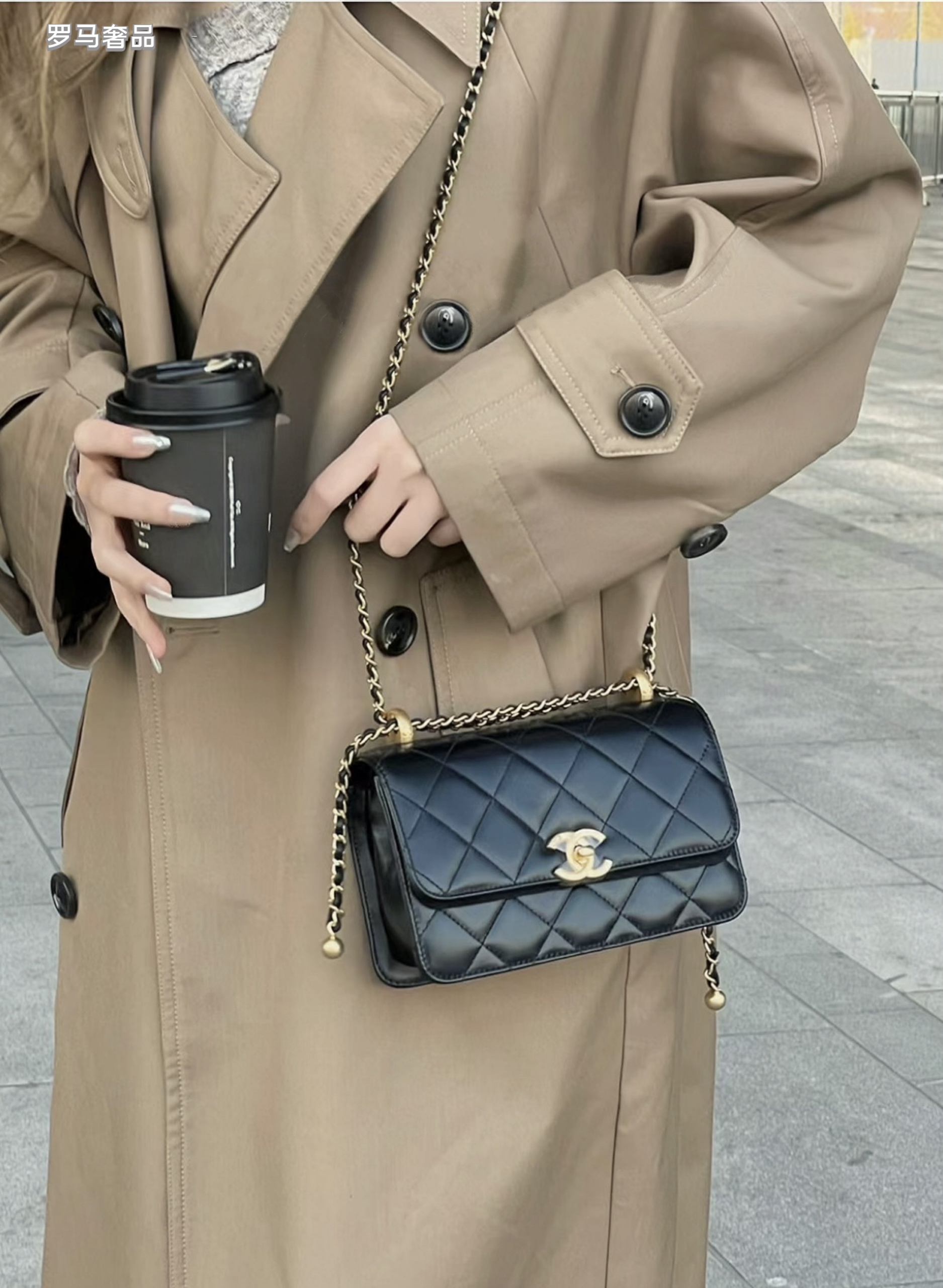 Chanel Black Quilted Lambskin Mini Flap Bag with Gold-Tone Hardware
