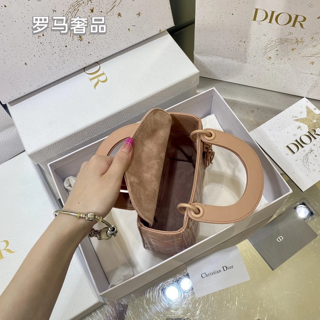 Christian Dior Micro Lady Dior Bag Beige Cannage Lambskin