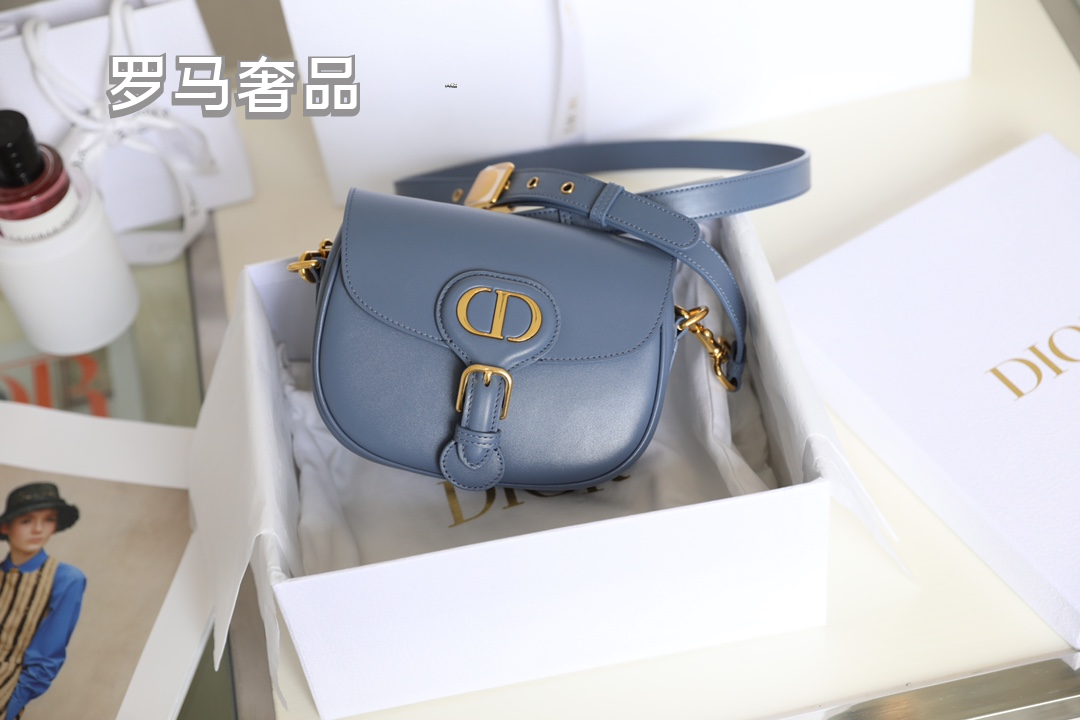Dior Bobby Bag in Black Box Calfskin with Gold-Finish Metal Hardware