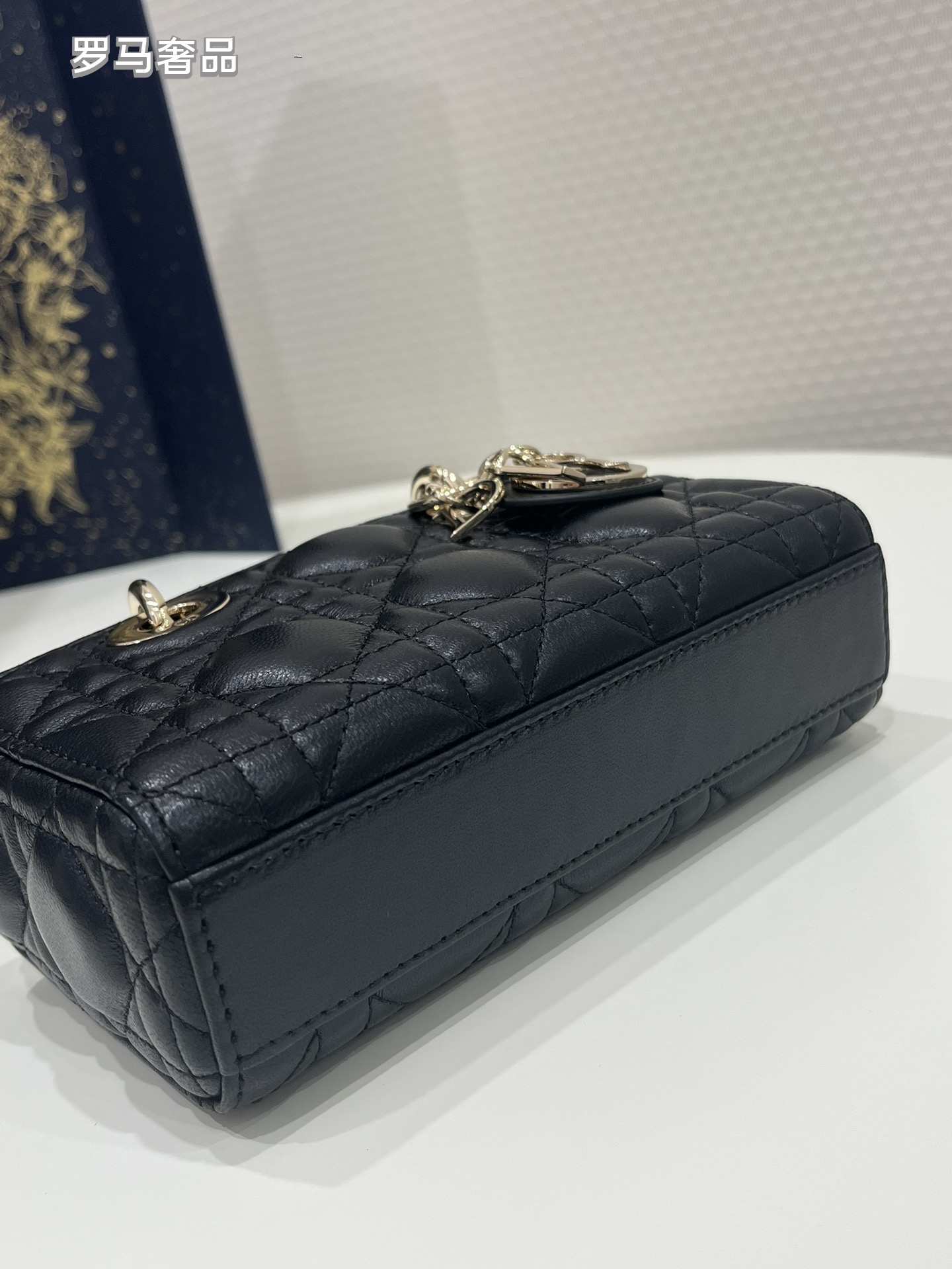 Lady D-Joy Bag - Off-White Cannage Lambskin with Gold-Finish Metal Charms
