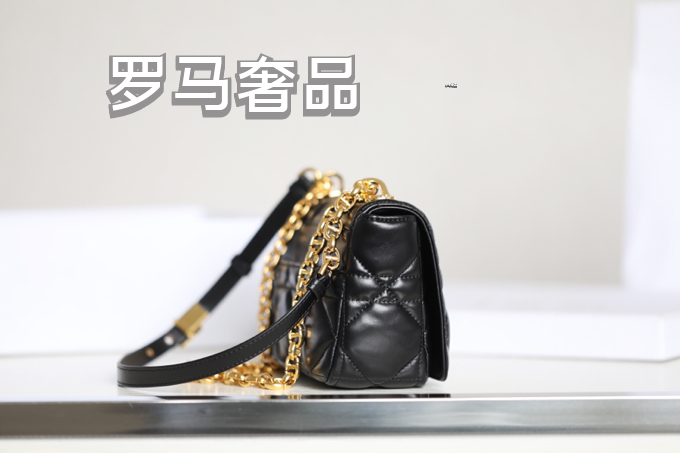 Christian Dior Caro Medium Bag Black Cannage Calfskin Gold Hardware